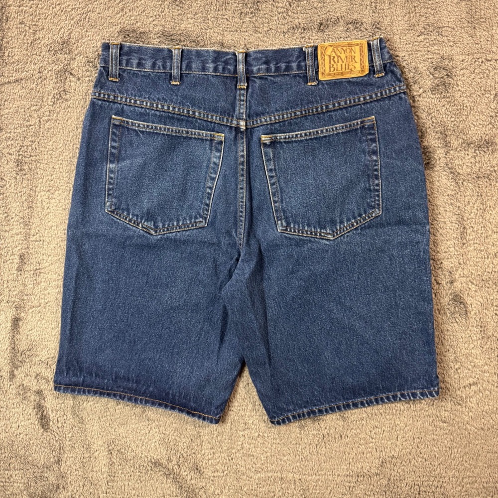 Canyon River Blues Mens 36 Relaxed Fit Denim Shorts Blue Mid Wash Cotton Jorts